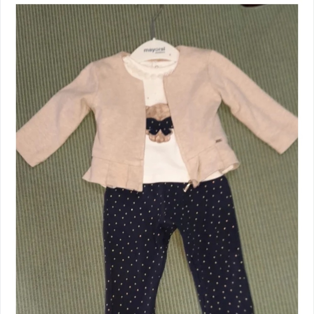 Mayoral newborn 3 piece outfit for baby girl